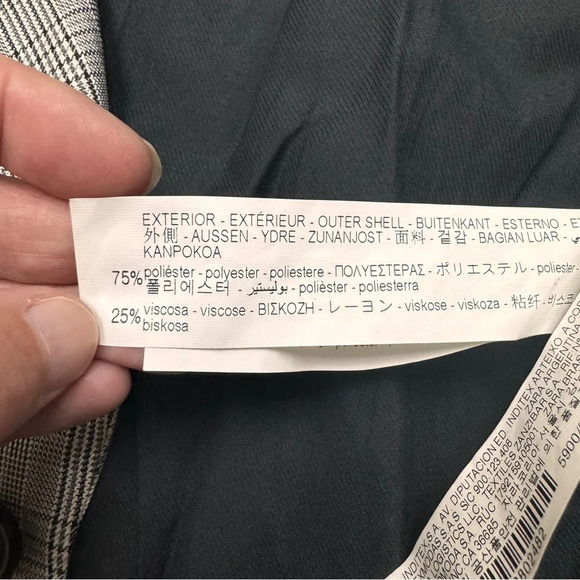 Zara Men's Plaid Blazer Notched Lapel Two Button Front Flap Pocket Lined 38 Grey - Picture 14 of 14